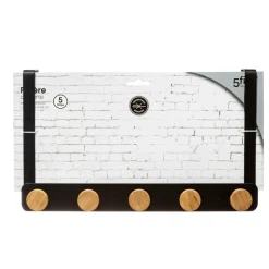 5 FIVE SIMPLY SMART - 5five - patère 5 têtes métal et bambou noir