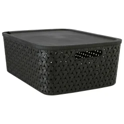 5 FIVE SIMPLY SMART - 5five - panier "tressy" en plastique noir 15l