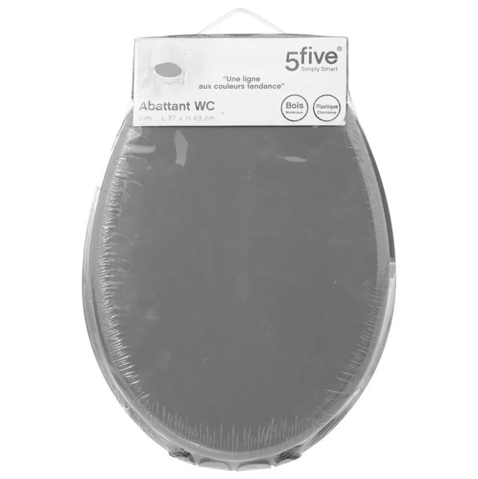 5 FIVE SIMPLY SMART - 5five - abattant wc "colorama" gris en bois laqué