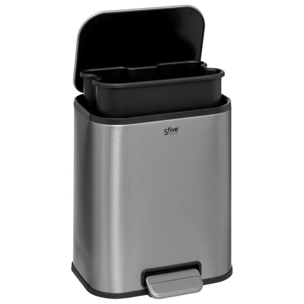 5 FIVE SIMPLY SMART - 5five - poubelle soft close en inox finition mat 5l