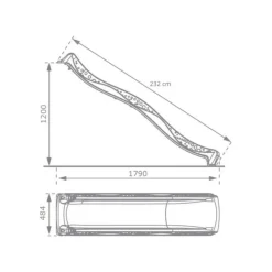 1.- MASGAMES OUTDOOR GAMES - Rampe toboggan masgames l (hauteur 120 cm) chaux verte