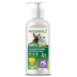 ACTIPLANT - Shampooing 2en1 au parfum vanille pour chien et chat : 250ml