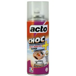 ACTO - Acto choc - aérosol action foudroyante - insecticide polyvalent - fabriqué en fr