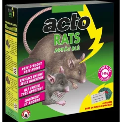 ACTO - Acto rats appât blé - 7 x 20 grs - solution efficace contre rats noirs et rats