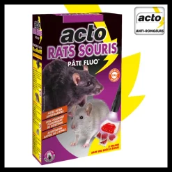 ACTO - Acto rats-souris anti-rongeurs pâte appât fluo - 150grs