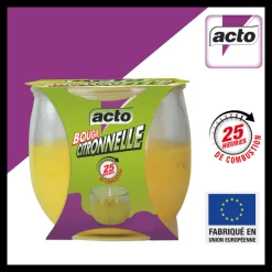 ACTO - Bougies acto citronnelle: ambiance et sécurité pour vos soirées