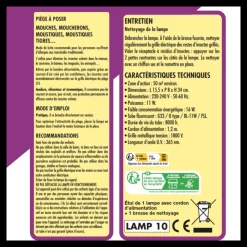 ACTO - Lampe u.v grill'insectes avec aspirateur - triple action