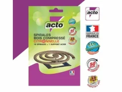 ACTO - Spirales bois compressé citronnelle - 50h de diffusion !