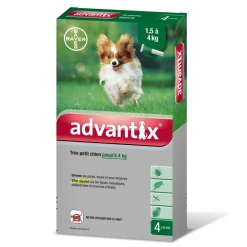 ADVANTIX - Pipette antiparasitaire tres petit chien advantix x4