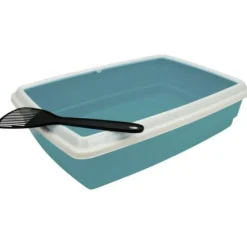 AIMÉ - Aime bac a litiere avec rebord 54 x 40 x 14 cm + pelle - pour chat