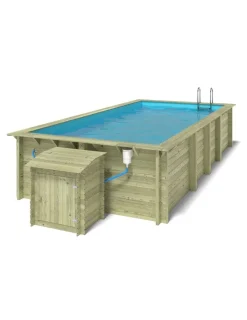 ALTANKA - Piscine en bois aqua 7x3,75 - h.1,45 m cadre en métal, sans dalle béton - bas7308ospu+sza - altanka