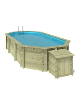 ALTANKA - Piscine en bois nemo 7,3x3,97 - h.1,45 m cadre en métal, sans dalle béton - bas7305ospu+sza - altanka