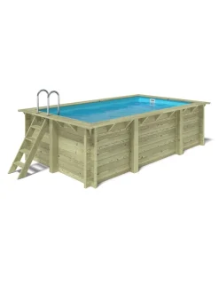 ALTANKA - Piscine en bois aqua 4,65x2,85 - h.1,24 m fixations à visser - bas7306ospl - altanka