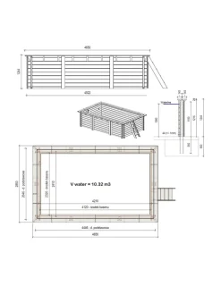 ALTANKA - Piscine en bois aqua 4,65x2,85 - h.1,24 m fixations à visser - bas7306ospl - altanka
