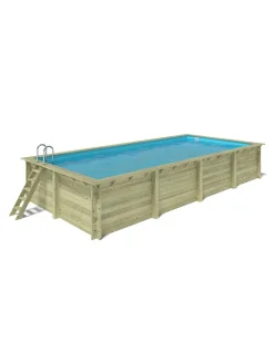 ALTANKA - Piscine en bois aqua 8,5x4,35 - h.1,45 m cadre en métal, sans dalle béton - bas7309ospu - altanka