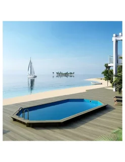 ALTANKA - Piscine en bois nemo 7,3x3,97 - h.1,45 m cadre en métal, sans dalle béton - bas7305ospu - altanka