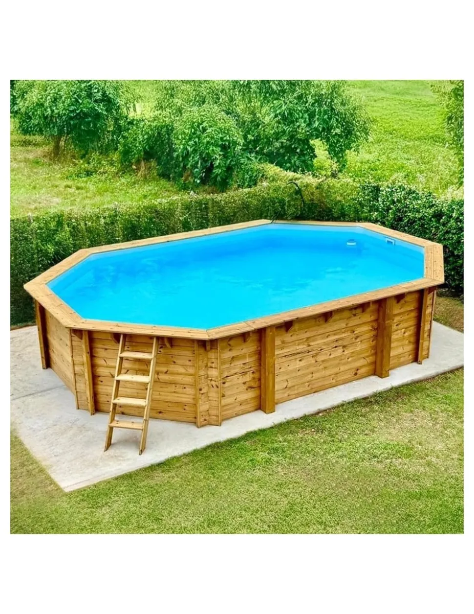 ALTANKA - Piscine en bois nemo 7,3x3,97 - h.1,45 m cadre en métal, sans dalle béton - bas7305ospu - altanka