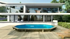 ALTANKA - Piscine en bois 6,57x4,07 - h.1,20 m fixations à sceller - bas748ospi+sza - altanka