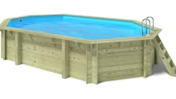 ALTANKA - Piscine en bois 6,57x4,07 - h.1,20 m fixations à sceller - bas748ospi+sza - altanka