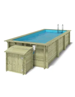 ALTANKA - Piscine en bois aqua 6,1x2,85 - h.1,31 m fixations à visser - bas7307ospl+sza - altanka