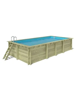 ALTANKA - Piscine en bois aqua 7x3,75 - h.1,45 m cadre en métal, sans dalle béton - bas7308ospu - altanka