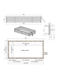 ALTANKA - Piscine en bois aqua 8,5x4,35 - h.1,45 m cadre en métal, sans dalle béton - bas7309ospu+sza - altanka
