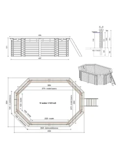 ALTANKA - Piscine en bois nemo 4,3x3 - h.1,31 m cadre en métal, sans dalle béton - bas7303ospu+sza - altanka
