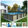 ALTANKA - Piscine en bois aqua 8,5x4,35 - h.1,45 m fixations à sceller - bas7309ospi+sza - altanka
