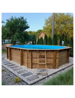 ALTANKA - Piscine en bois nemo 7,3x3,97 - h.1,45 m fixations à visser - bas7305ospl+sza - altanka