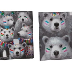 AMADEUS - Toiles ours apaches 50 x 70 cm (lot de 2)