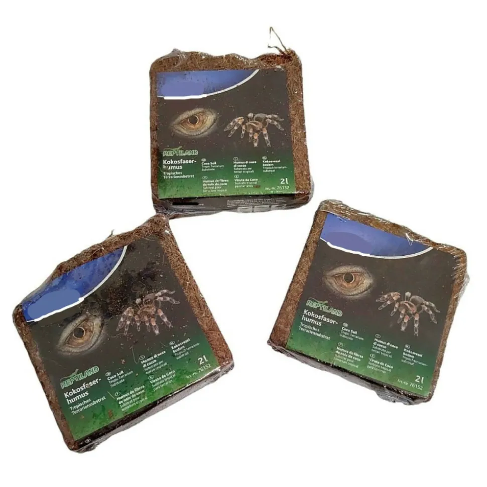 ANIMALLPARADISE - 2 litres x3 de fibres de noix de coco compressé reptiles et amphibiens.