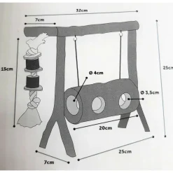 ANIMALLPARADISE - Balançoire en bois pour hamster et souris petit rongeur.
