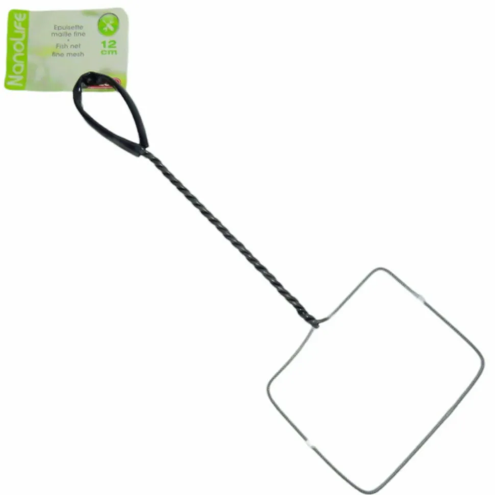 ANIMALLPARADISE - Epuisette filet blanc, maille fine, 12 cm x 11 x 37 cm, aquarium