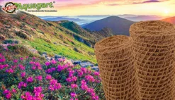 AQUAGART - 100 m filet anti-érosion, 1 m de large, liner pour bassin de jardin, natte en fibre de coco 450 g