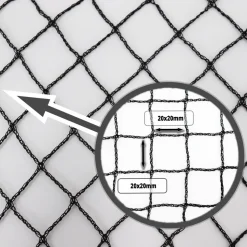 AQUAGART - Filet de bassin 6 m x 16 m, noir, filet d’étang à poisson, filet à feuilles, filet, filet de protection contre les oiseaux, robuste