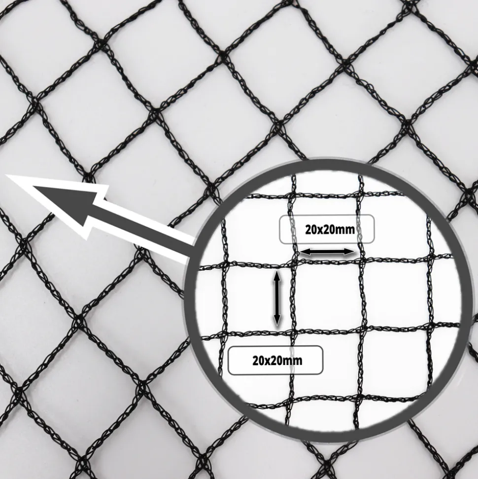 AQUAGART - Filet de bassin 5 m x 4 m noir noir, filet d'étang à poisson, filet, filet de protection contre les oiseaux, robuste