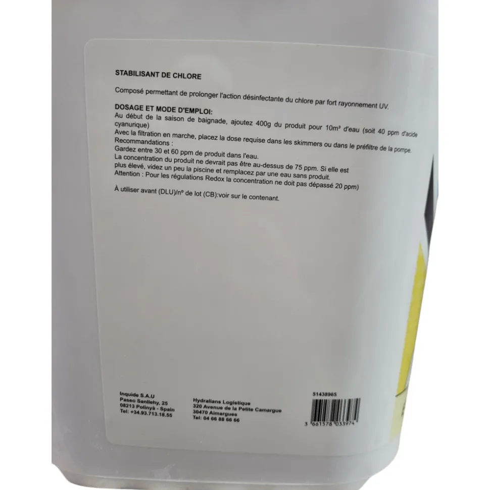 AQUAPURE - Nmp stabilisant du chlore 4.5kg - chlorestab