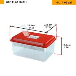 Aquarium en plastique pour poissons geo flat small bac 4 l, petits animaux terrarium insectes tortues