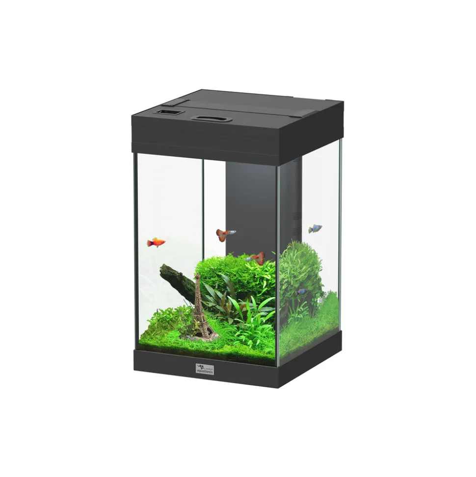 AQUATLANTIS - Aquarium Aqua Tower Equipé Noir L.30xP.30xH.49cm