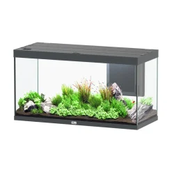 AQUATLANTIS - Aquarium équipé Volga 350 Led 2.0 Gris L. 122.5 P. 52.7 H. 65.9cm