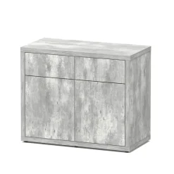 AQUATLANTIS - Meuble d'aquarium avec 2 portes Sublime 100 Béton L.100xP.50xH.83cm