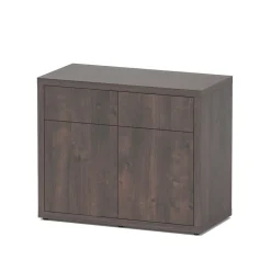 AQUATLANTIS - Meuble d'aquarium 2 portes Sublime 100 Chêne Sauvage Brun L.100xP.50cm