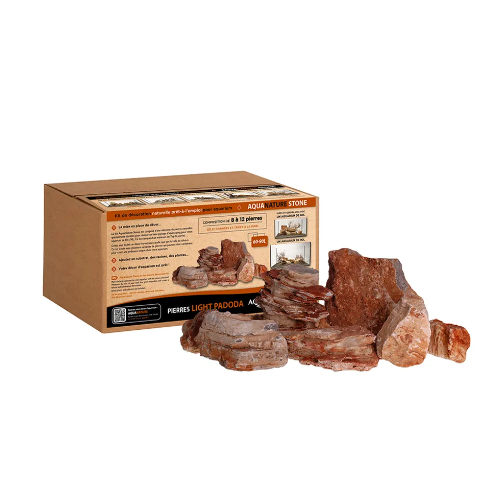 AQUAVIE - Kit de décoration Pierres Light Padoda pour Aquarium de 60-90L
