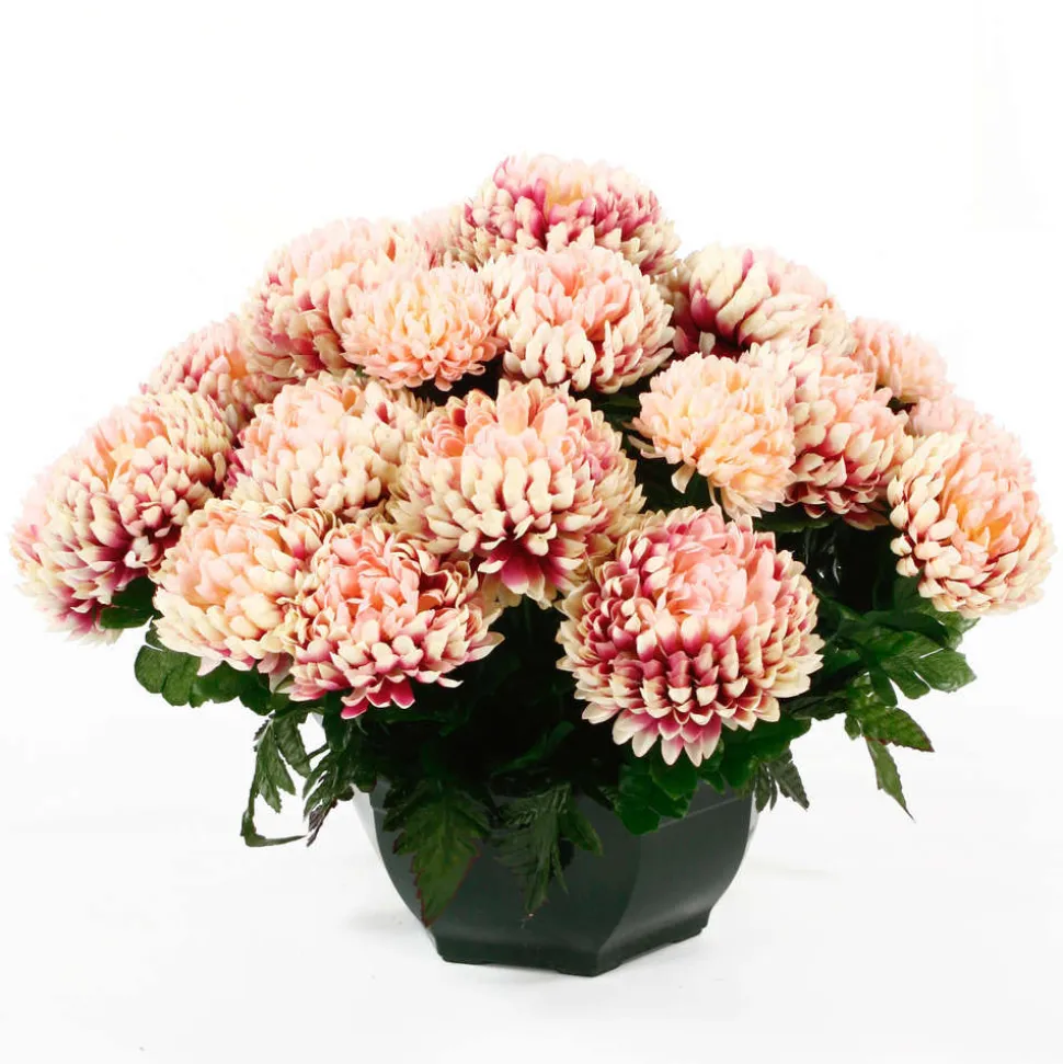ARCHE DIFFUSION - Coupe de chrysanthèmes artificiels, 28 fleurs - Rose