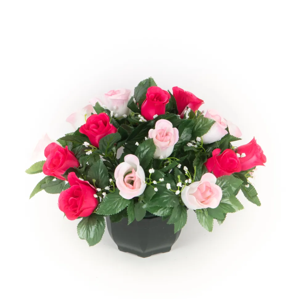ARCHE DIFFUSION - Coupe de roses bicolore artificielles D 36 H 27 cm