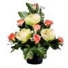 ARCHE DIFFUSION - Fleurs artificielles - coupe florale saumon H.33 D.30cm