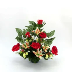 ARCHE DIFFUSION - Fleurs artificielles - coupe florale rouge D.43 H.45cm