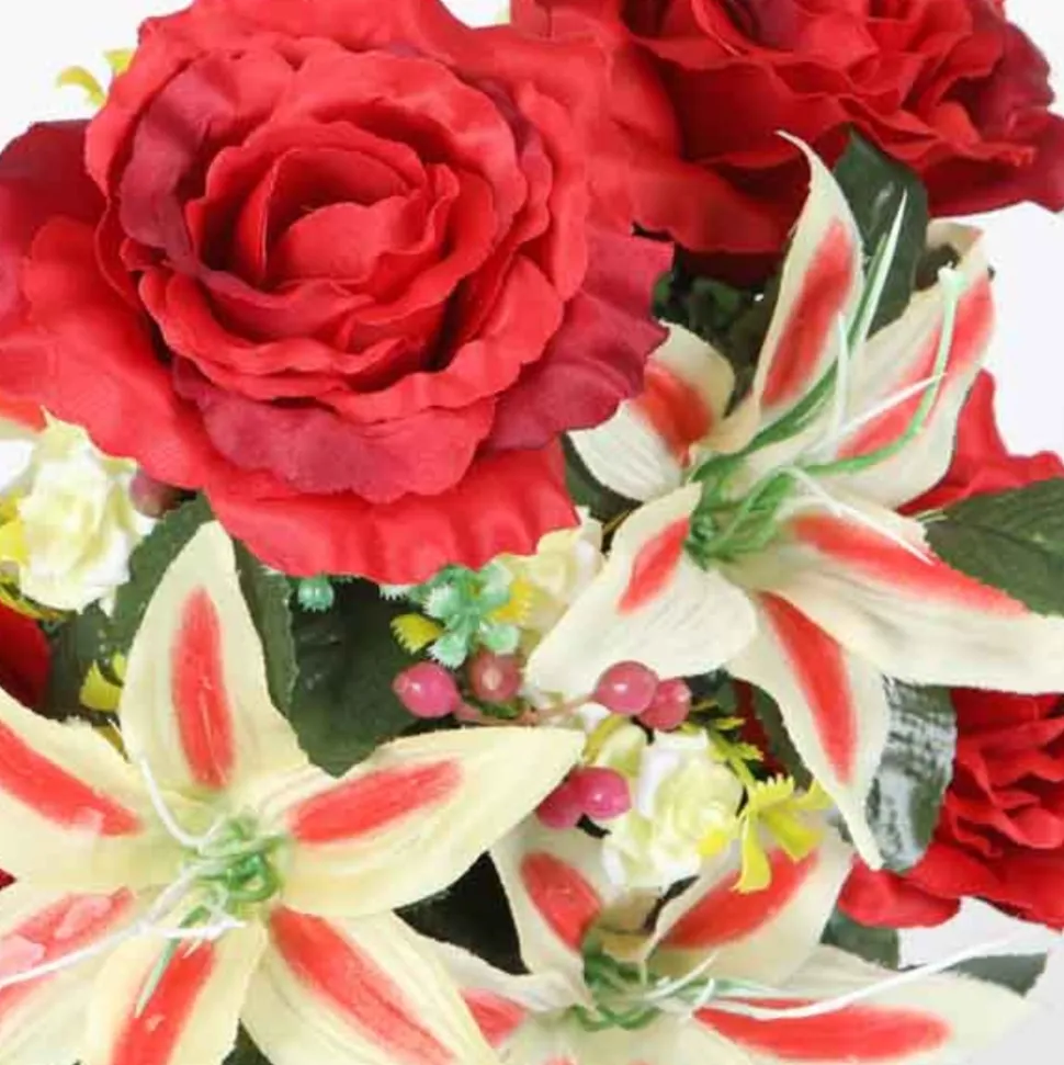 ARCHE DIFFUSION - Fleurs artificielles - coupe florale rouge D.43 H.45cm