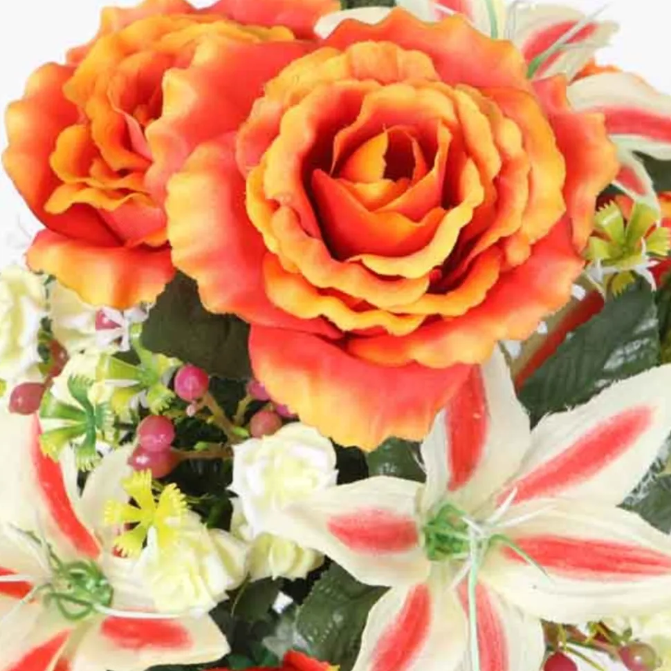 ARCHE DIFFUSION - Fleurs artificielles - coupe florale orange D.43 H.45cm