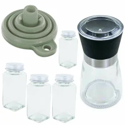 AROMANDISE - Coffret épices avec moulin, entonnoir & 4 flacons